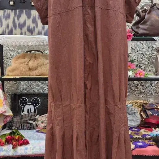 [BUNJANG] Lightweight Crinkled Long Dress / 디자인 이쁜 바스락 롱원피스 55 66 77 88 99 프리사이즈