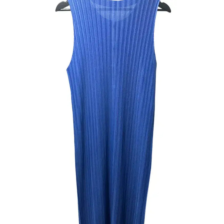 [BUNJANG] Pleats Please Sleeveless Button Dress Blue Size 3 / 플리츠플리즈 버튼 슬리브리스 원피스 블루 3사이즈
