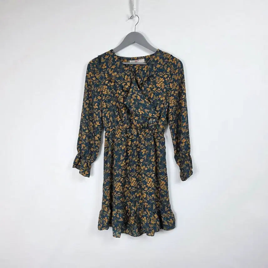 [BUNJANG] 8 Seconds Floral Long Banding Dress Green / 에잇세컨즈 플라워 롱 밴딩 원피스 그린 여 90. 0514