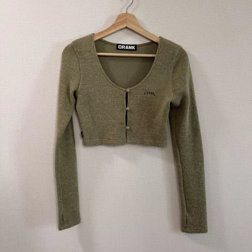 [BUNJANG] CRNK Knit Warmer Cardigan Khaki / 크랭크 니트 워머 가디건 카키