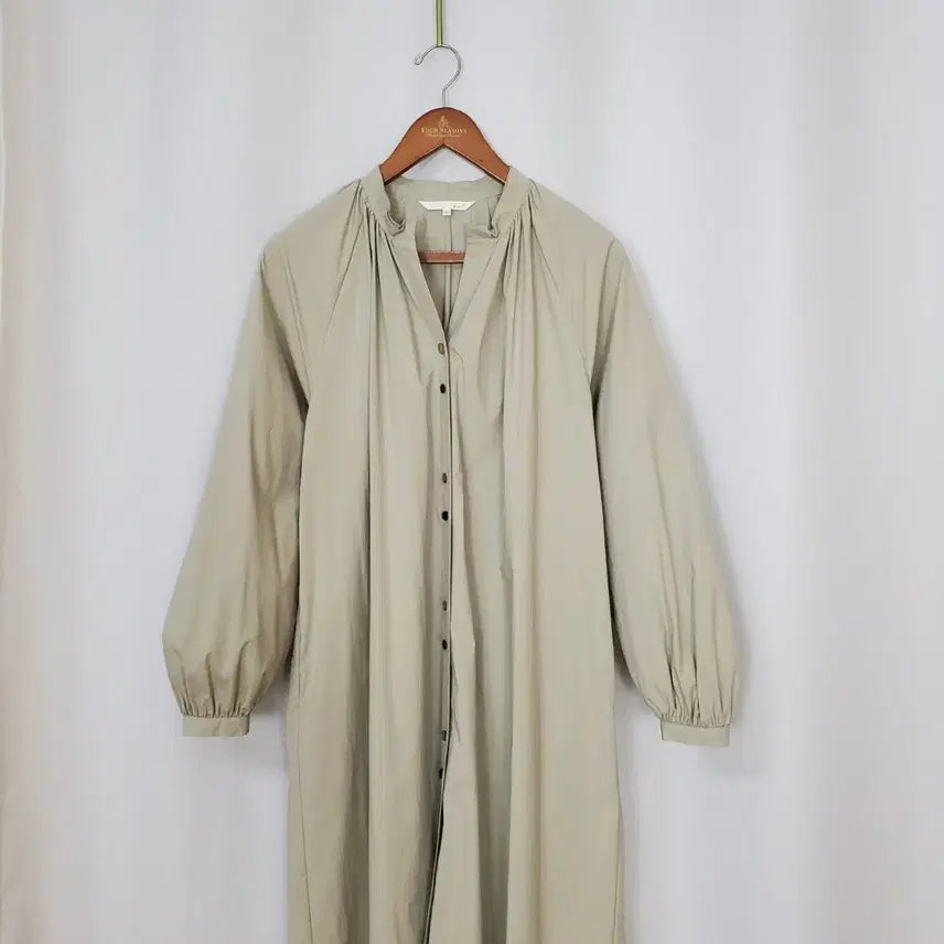 [BUNJANG] G-cut Shirring Puff Sleeve Cotton Dress/Outerwear / 지컷 원피스 겸 아우터 55-66