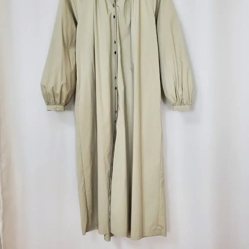 [BUNJANG] G-cut Shirring Puff Sleeve Cotton Dress/Outerwear / 지컷 원피스 겸 아우터 55-66