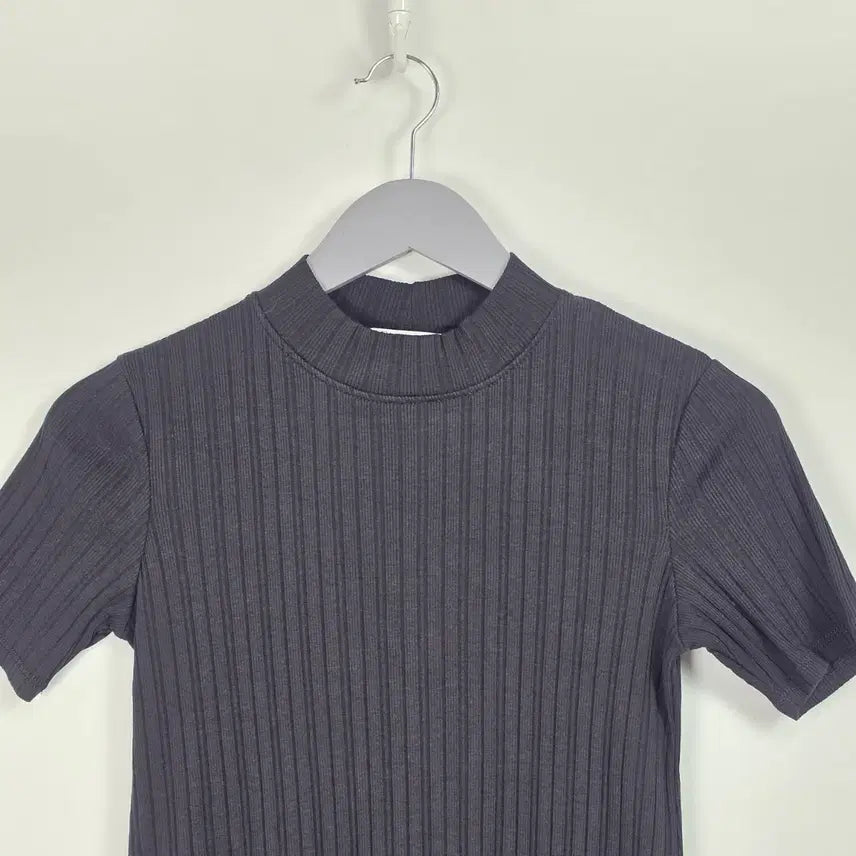 [BUNJANG] Zara Black Ribbed Mock Neck Short Sleeve Mini Dress / 자라 블랙 골지 모크넥 반팔 미니 원피스 여 90. 0514