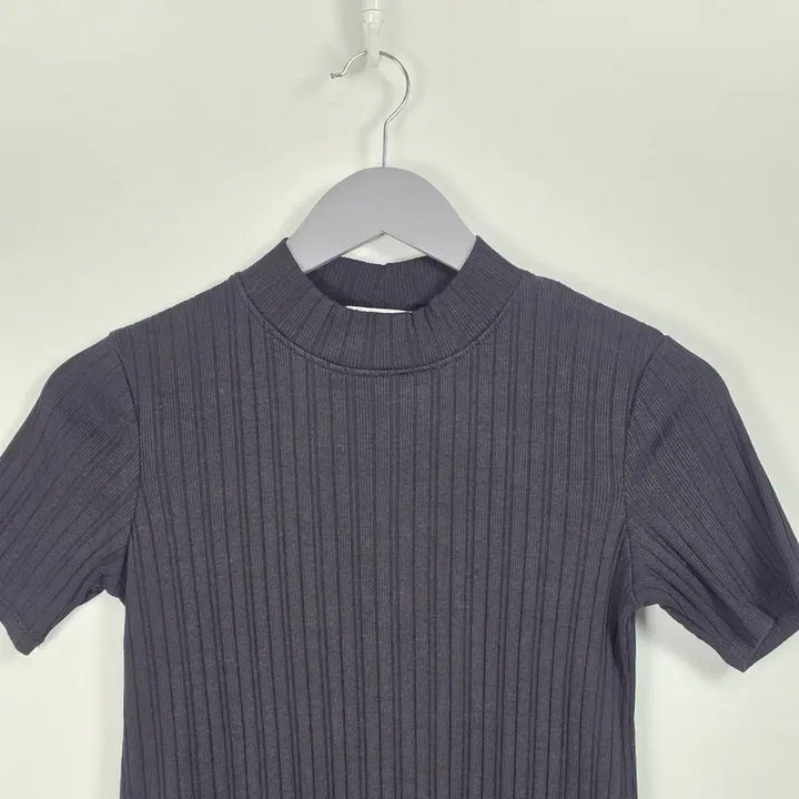 [BUNJANG] Zara Black Ribbed Mock Neck Short Sleeve Mini Dress / 자라 블랙 골지 모크넥 반팔 미니 원피스 여 90. 0514