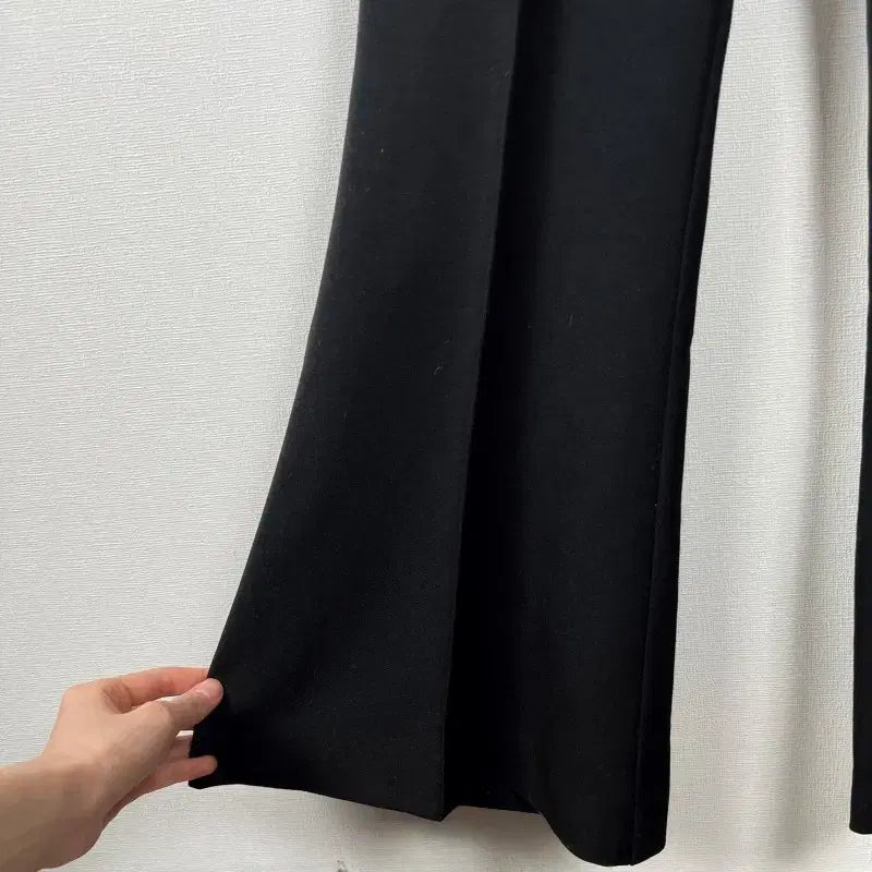 [BUNJANG] Korean Made Bootcut Overalls Black F/Laden / 부츠컷 국내제작 멜빵 바지 블랙 여F/라덴