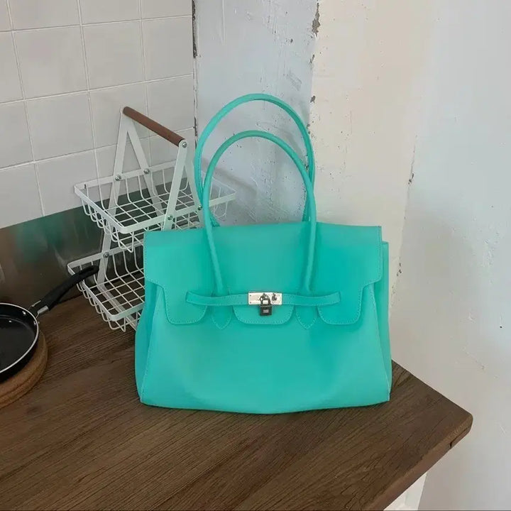 [BUNJANG] Jelly Birkin Tote Bag Aqua Mint / 젤리 버킨 토트백 / 아쿠아 민트