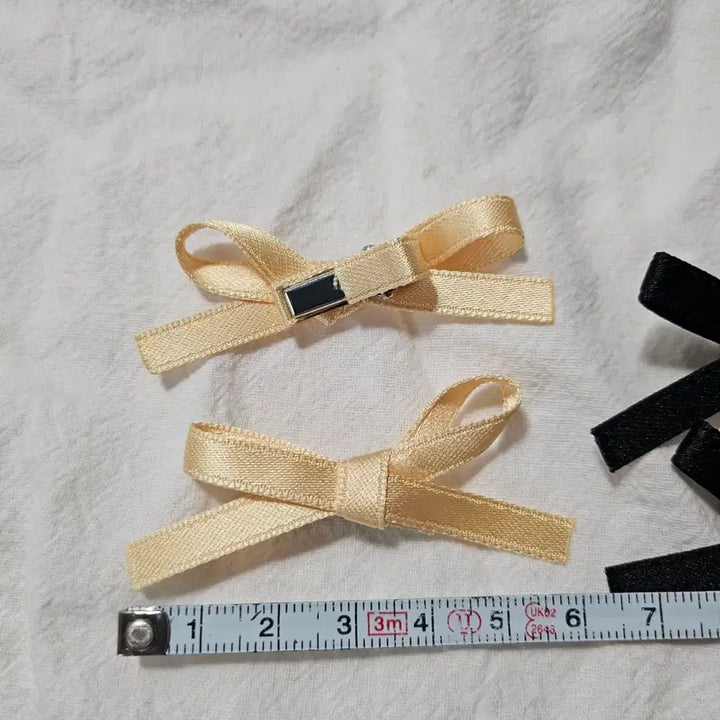 [BUNJANG] Mini Ribbon Hairpin Black (Set of 2) / (새상품) 미니 리본 헤어핀 블랙 6~7cm
