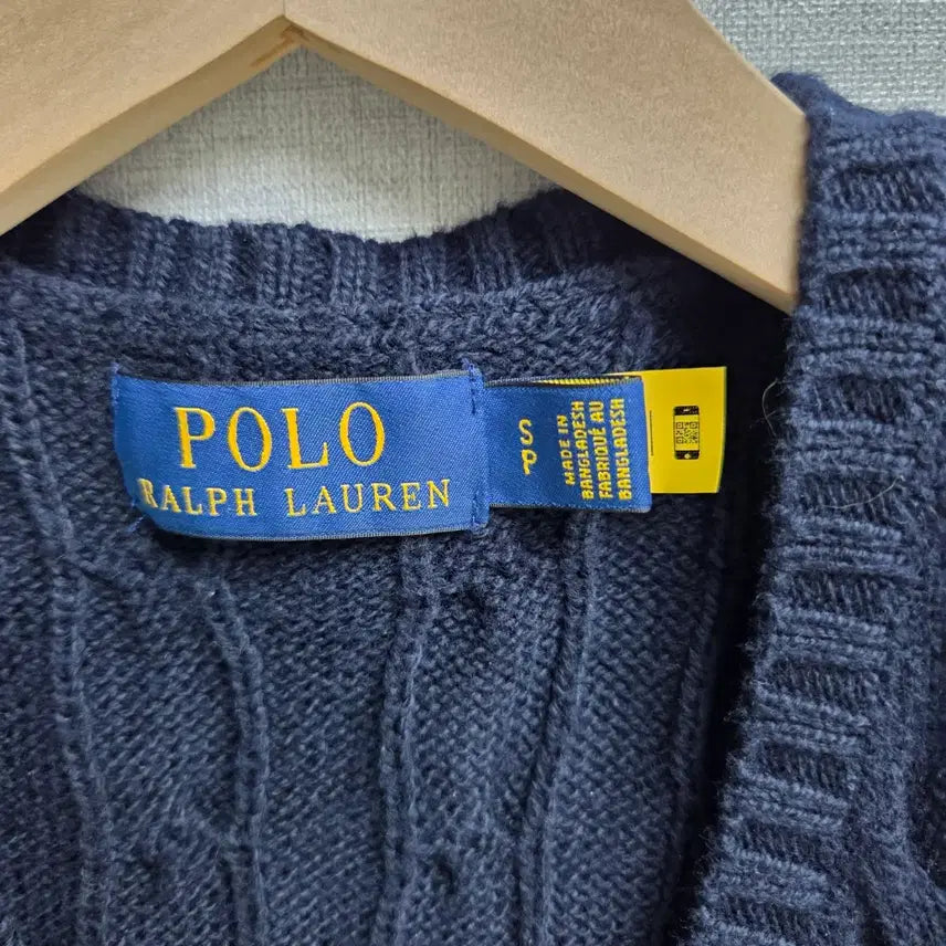 [BUNJANG] Polo Ralph Lauren Navy Cable Knit Vest Size S / QR폴로 랄프로렌 네이비 케이블 니트 조끼 S