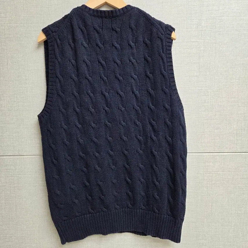 [BUNJANG] Polo Ralph Lauren Navy Cable Knit Vest Size S / QR폴로 랄프로렌 네이비 케이블 니트 조끼 S
