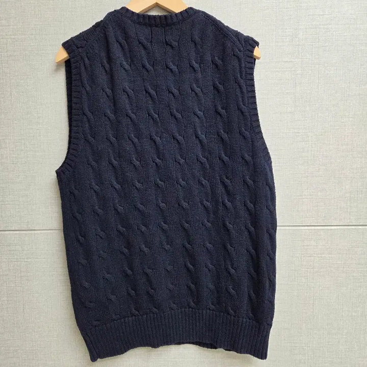 [BUNJANG] Polo Ralph Lauren Navy Cable Knit Vest Size S / QR폴로 랄프로렌 네이비 케이블 니트 조끼 S