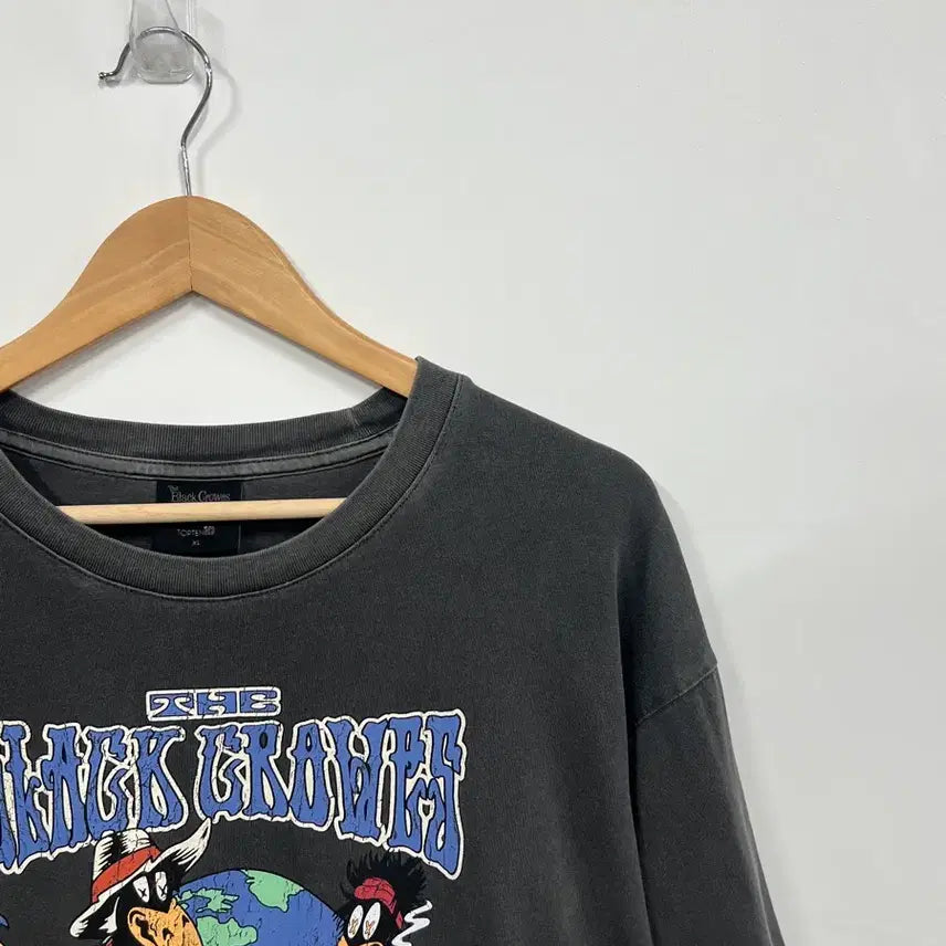 [BUNJANG] TOP TEN Black Crowes Vintage Printing Washed Short Sleeve T-Shirt / [105] 탑텐 블랙 크로우스 빈티지 프린팅 워싱 반팔 티셔츠