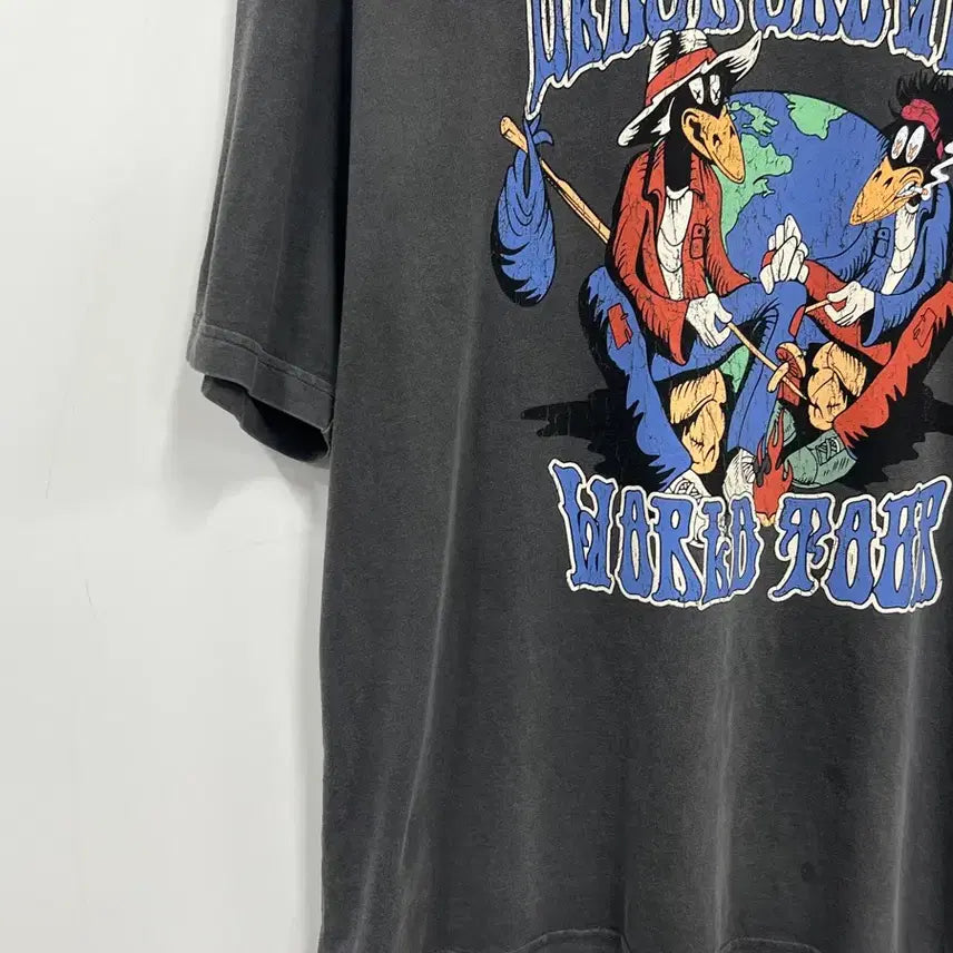 [BUNJANG] TOP TEN Black Crowes Vintage Printing Washed Short Sleeve T-Shirt / [105] 탑텐 블랙 크로우스 빈티지 프린팅 워싱 반팔 티셔츠