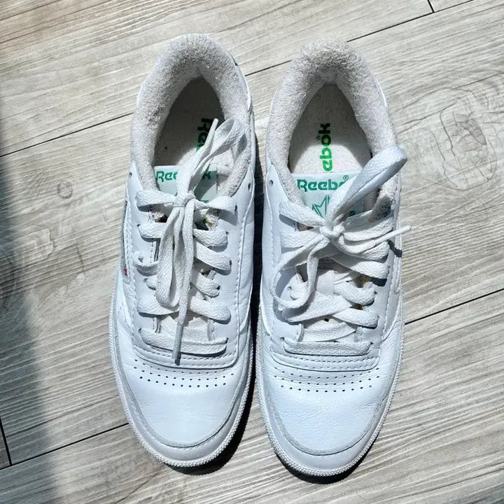 [BUNJANG] Reebok Club C 85 Leather Sneakers White Green / 리복 클럽 C 85 흰색 스니커즈