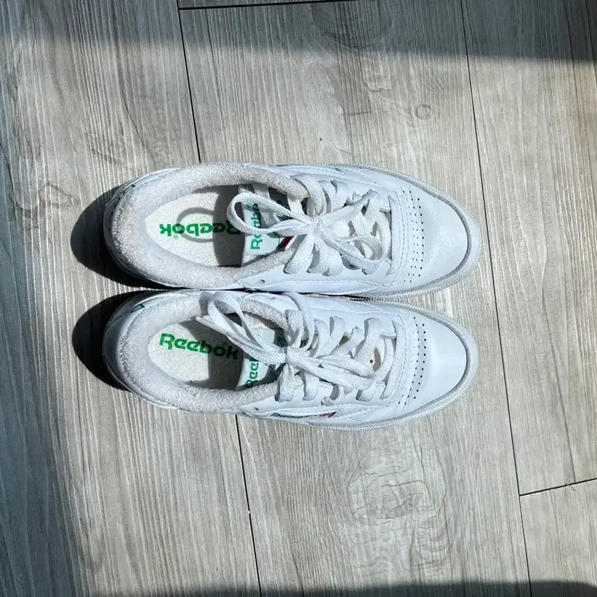[BUNJANG] Reebok Club C 85 Leather Sneakers White Green / 리복 클럽 C 85 흰색 스니커즈