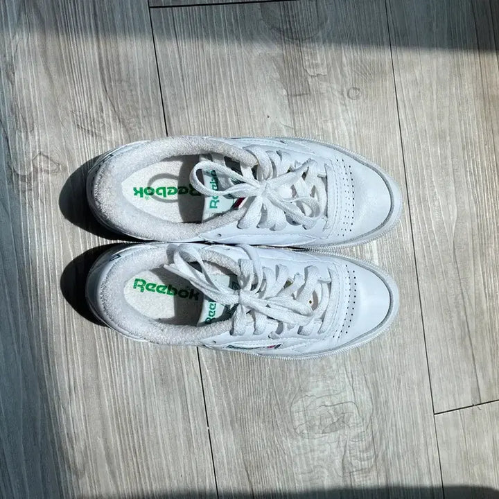 [BUNJANG] Reebok Club C 85 Leather Sneakers White Green / 리복 클럽 C 85 흰색 스니커즈