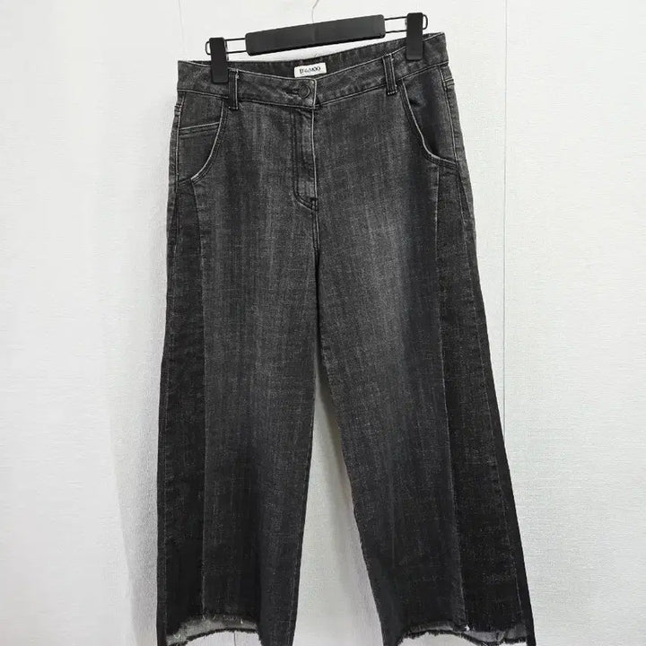 [BUNJANG] DEMOO Black Denim Wide Pants / 데무   블랙 데님 와이드 팬츠