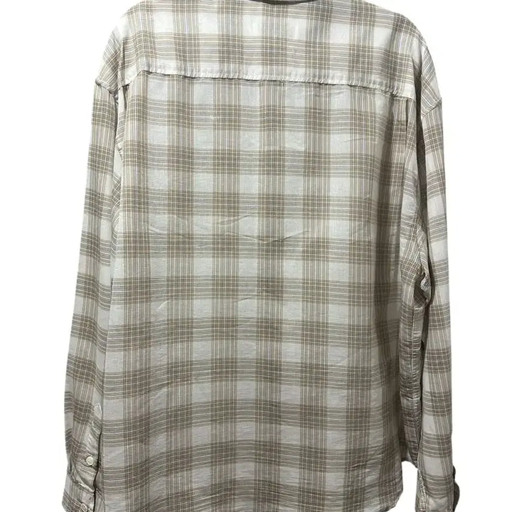 [BUNJANG] COOR Cotton Blend Sheer Tartan Check Shirt (Beige Check) / 쿠어 코튼 블렌드 시어 타탄 체크 셔츠 (베이지체크) s