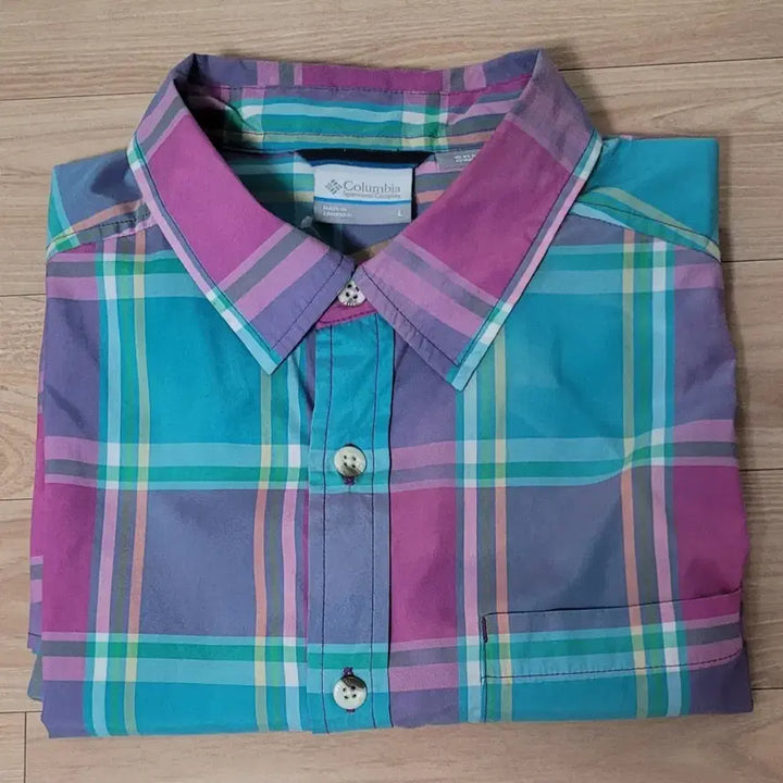 [BUNJANG] Columbia Omni-Wick Check Short-Sleeve Shirt - Size L / [새상품] 컬럼비아 옴니위크 체크 반팔 셔츠 L