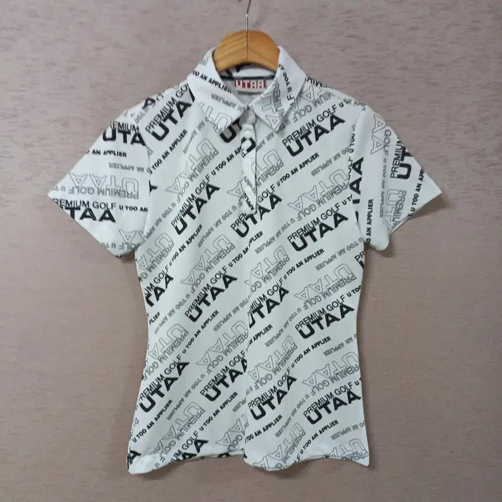 [SOLD OUT] B5-14/UATT 화이트 프린트 카라 티셔츠 여성