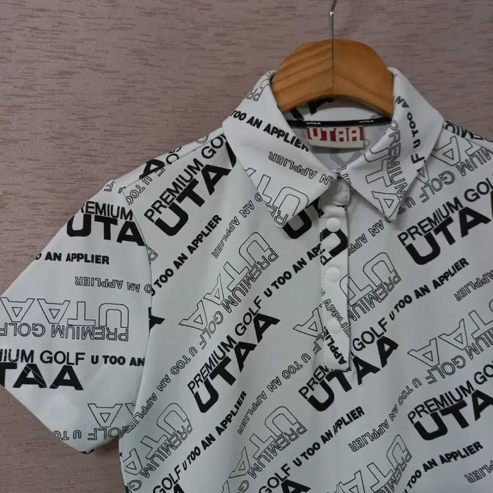 [SOLD OUT] B5-14/UATT 화이트 프린트 카라 티셔츠 여성