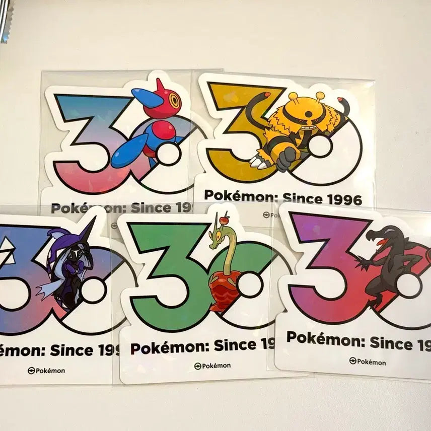 [BUNJANG] Pokemon 30th Anniversary Random Sticker Set / 포켓몬 30주년 랜덤 스티커 폴리곤 에레키블 야도뇽 과미드라 카푸느지느