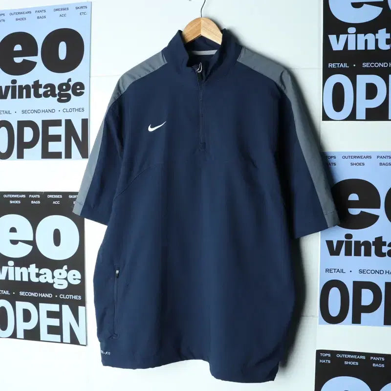 [BUNJANG] Nike Zip-Up Windbreaker Jumper Jacket / (L-3XL) 나이키 집업 바람막이 점퍼자켓 반팔 USA-773C