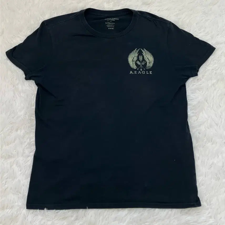 [BUNJANG] American Eagle Vintage Navy Printing T-Shirt / 빈티지 네이비 아메리칸 이글 프린팅 반팔 1156 모리걸 y2k 스트릿