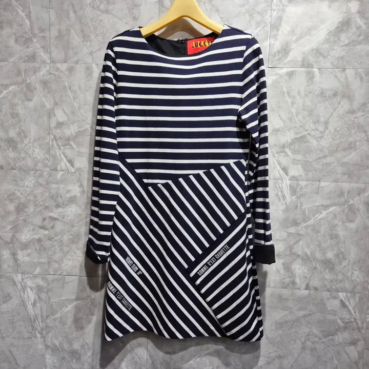 [BUNJANG] Lucky Chouette Striped Long Sleeve Dress / 럭키슈에뜨 스트라이프 긴팔 원피스