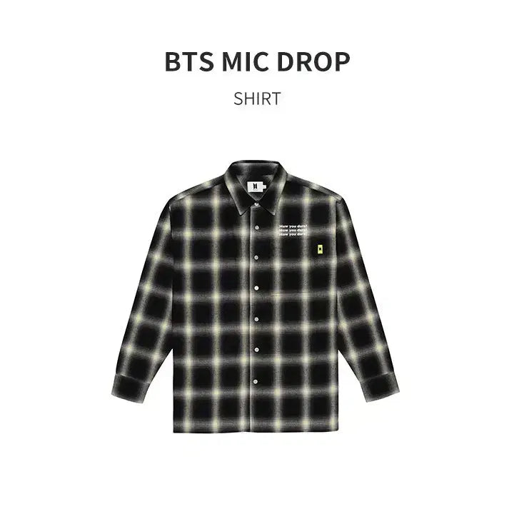 [BUNJANG] BTS "MIC Drop" Checkered Shirt (Limited Edition) / BTS 마이크 드롭 체크 셔츠 L 한정판 굿즈
