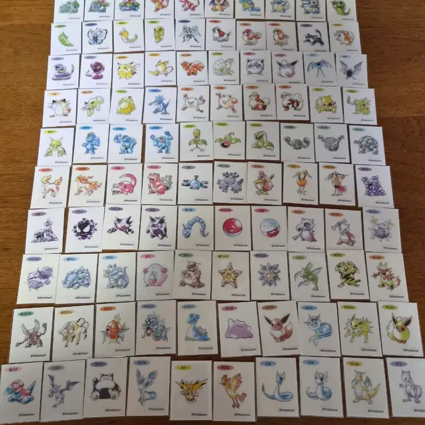 [BUNJANG] Pokemon Artwork Ttibusil Set 100 Types Complete / 포켓몬 아트워크 띠부씰 100종 전종