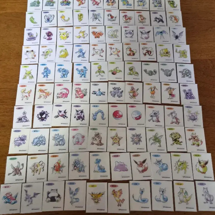 [BUNJANG] Pokemon Artwork Ttibusil Set 100 Types Complete / 포켓몬 아트워크 띠부씰 100종 전종
