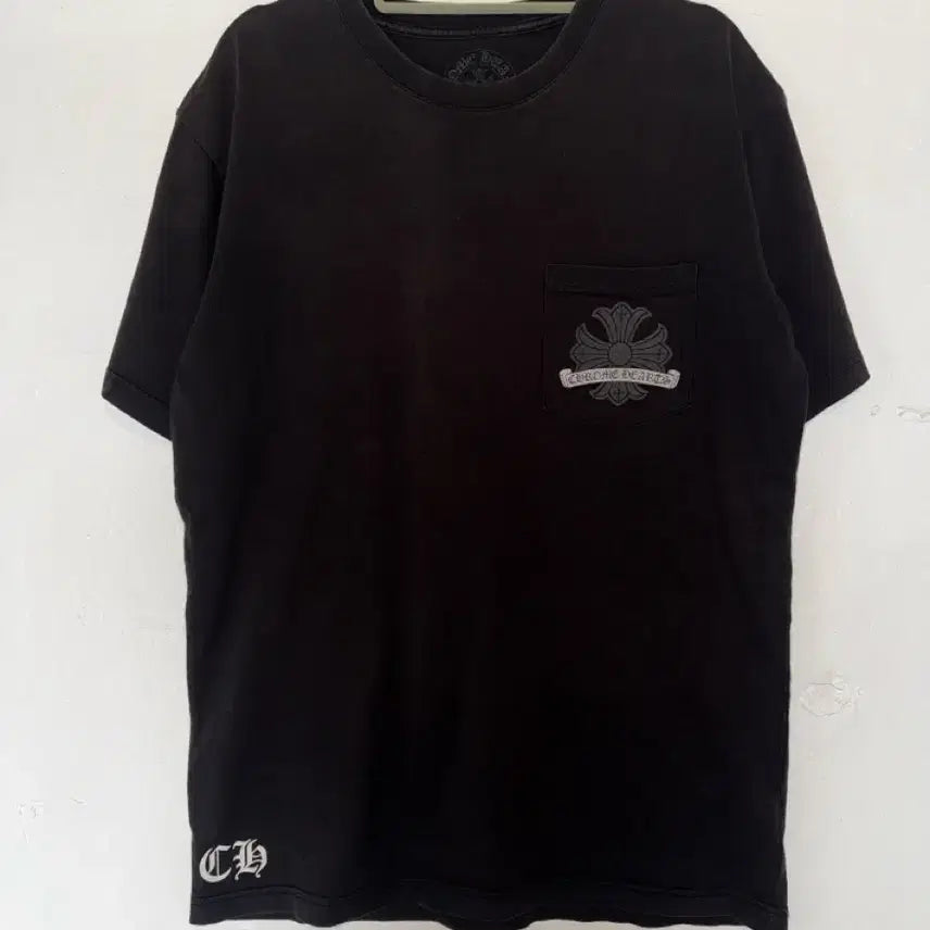 [BUNJANG] Chrome Hearts Horseshoe Logo Pocket T-Shirt Black / 정품 크롬하츠 홀스슈 로고 포켓 반팔 티셔츠 블랙