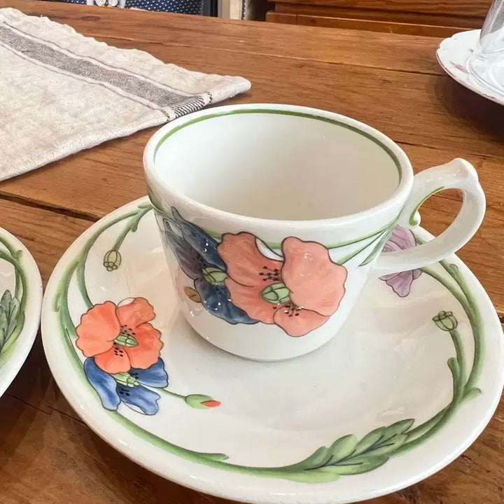 [BUNJANG] Villeroy &amp; Boch Amapola Vintage Small Cup &amp; Saucer Set / 독일 빈티지 빌보 아마폴라 컵앤소서 (작은사이즈)