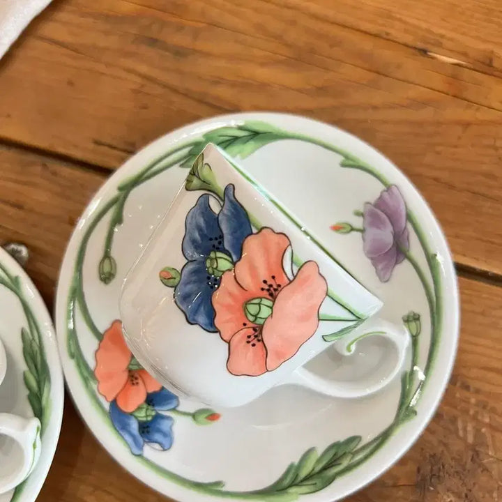 [BUNJANG] Villeroy &amp; Boch Amapola Vintage Small Cup &amp; Saucer Set / 독일 빈티지 빌보 아마폴라 컵앤소서 (작은사이즈)