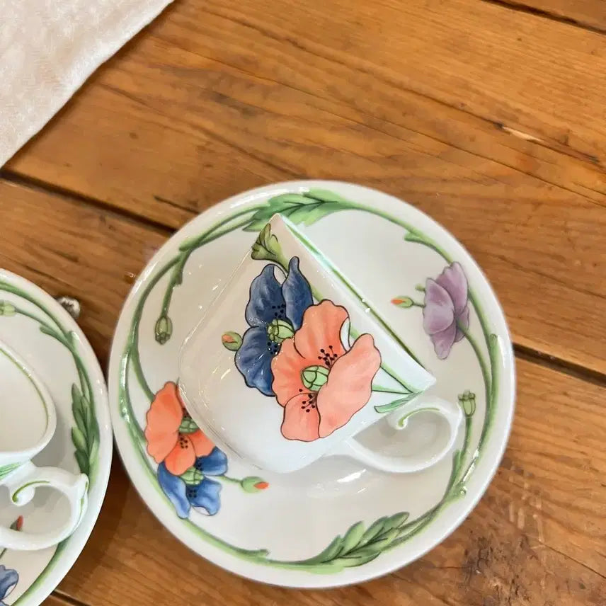 [BUNJANG] Villeroy &amp; Boch Amapola Vintage Small Cup &amp; Saucer Set / 독일 빈티지 빌보 아마폴라 컵앤소서 (작은사이즈)