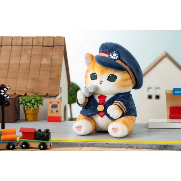 [BUNJANG] Mofusand Stationmaster Cat Plushie S / 모프샌드 역장냥 누이구루미 S (고양이 역장)