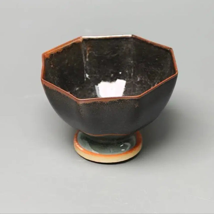 [BUNJANG] Chinese Celadon Porcelain Octagonal Stem Cup, Early Qing Dynasty / [진품] 출토품 청대 초기 요변 용천요 팔각 고족배 중국도자기 골동품