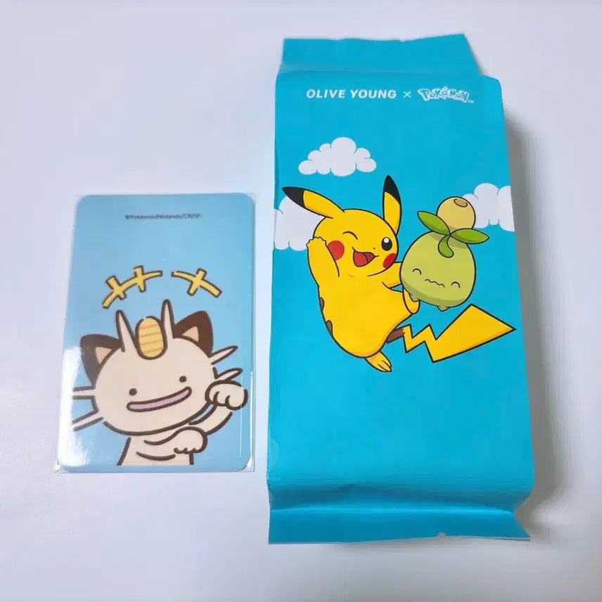 [BUNJANG] Olive Young Pokemon Disposable Film Camera Card Sticker Set (Ditto &amp; Meowth) / 올리브영 포켓몬 일회용 필름카메라 카드스티커 메타몽나옹 일괄