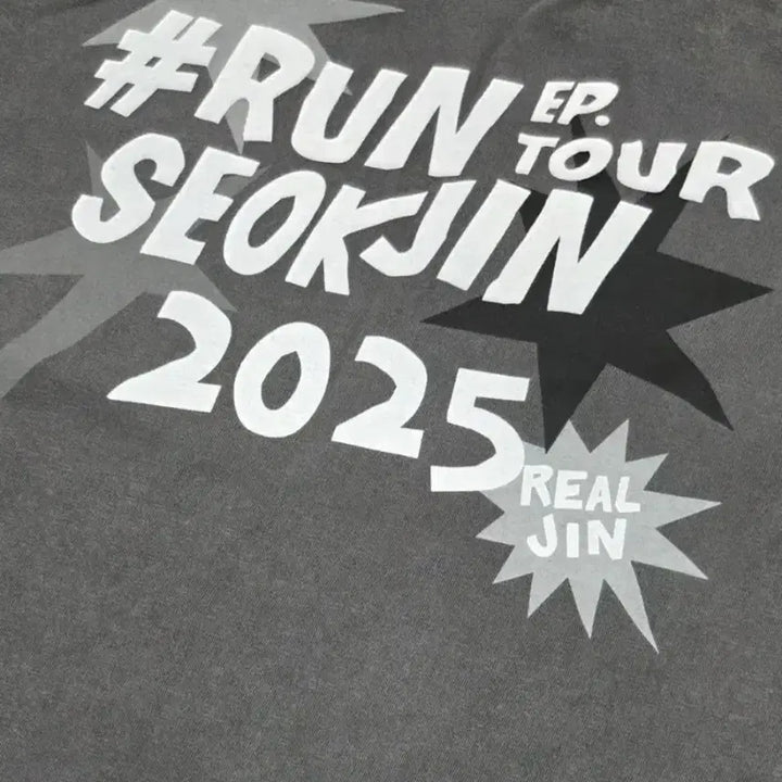 [BUNJANG] BTS Jin 2025 RUN EP Tour T-Shirt Dark Gray XL / (3일간세일)BTS 진 런석진 2025 RUN EP 투어 반팔 티셔츠