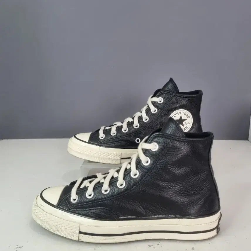 [BUNJANG] Hyoja Vintage Converse Chuck Taylor Leather Black High Top / 효자빈티지 240 컨버스 척테일러 레더 블랙하이
