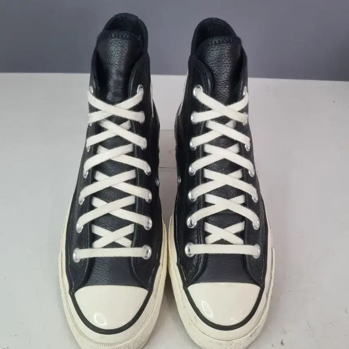 [BUNJANG] Hyoja Vintage Converse Chuck Taylor Leather Black High Top / 효자빈티지 240 컨버스 척테일러 레더 블랙하이
