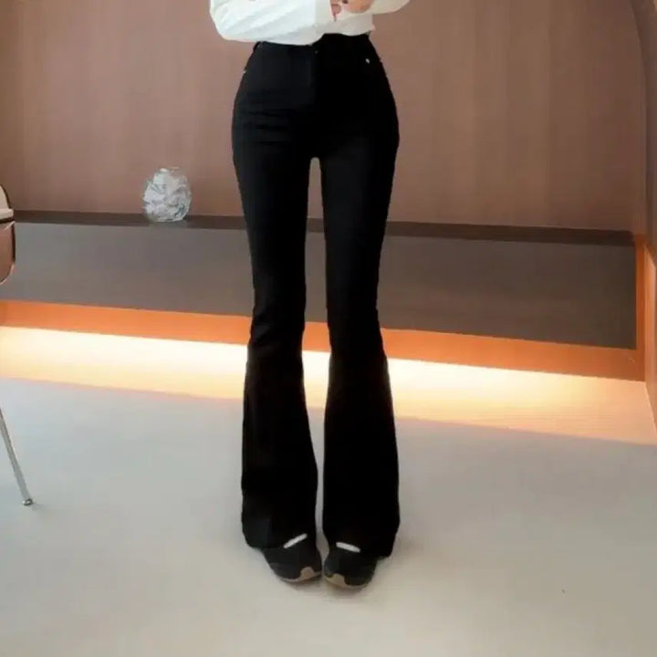 [BUNJANG] Abless Black Bootcut Denim Pants / 새상품) 에이블리 블랙색상 나쇼중 부츠컷 데님 팬츠