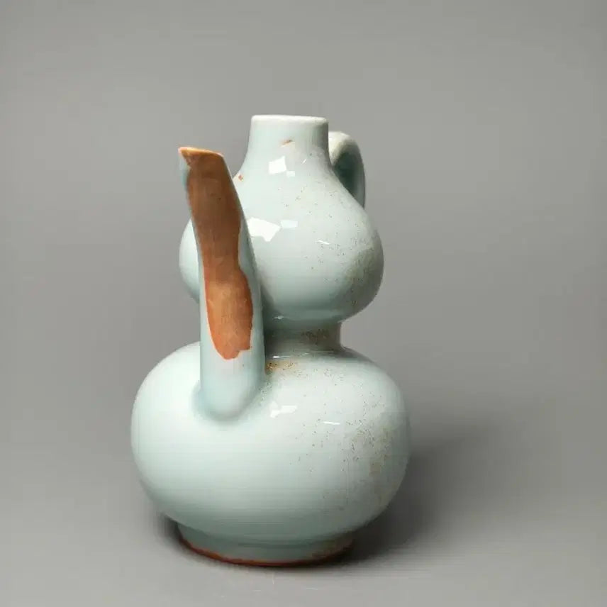 [BUNJANG] Chinese Celadon Gourd-shaped Teapot - Mid Qing Dynasty / [진품] 청대 중기 용천요 호록형 주전자 중국도자기 골동품 고미술품