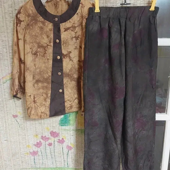[BUNJANG] Natural Dyed Blouse and Pants Set / 천연염색 블라우스+ 바지 세트