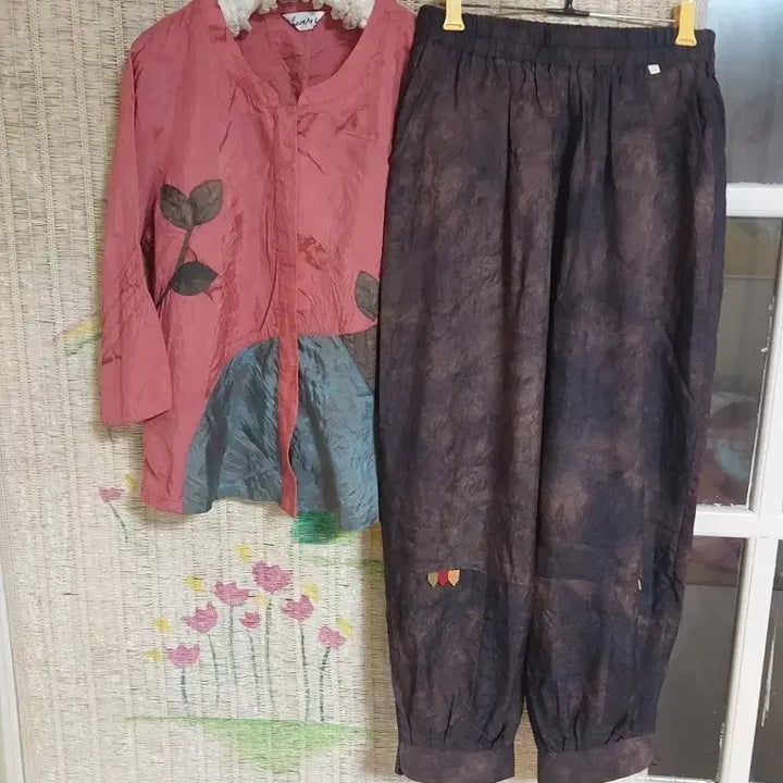 [BUNJANG] 100% Korean Rayon Top and Bottom Set / 국산 인견100% 스타일 상하의 세트