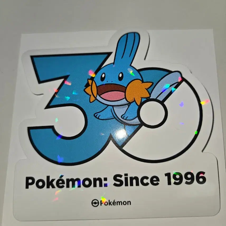 [BUNJANG] Pokemon 30th Anniversary Logo Sticker (Wooper) / 포켓몬 30주년 로고 스티커 물짱이 판매