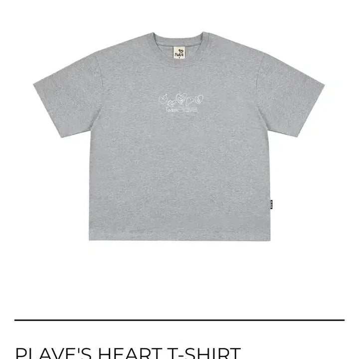 [BUNJANG] Plaive Heart T-Shirt (Gray, L) / 플레이브 HEART T-SHIRT 티셔츠 원가이하 양도