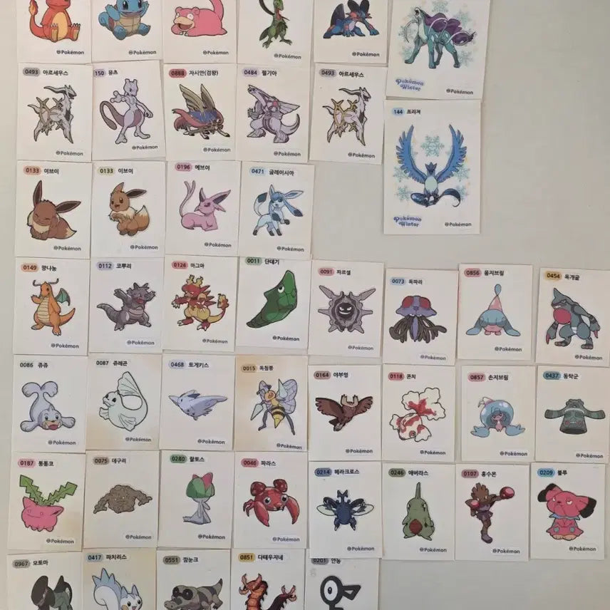 [BUNJANG] Pokemon Bread Stickers Bundle Set (45 Types) / 포켓몬빵 스티커 45종 일괄 판매합니다
