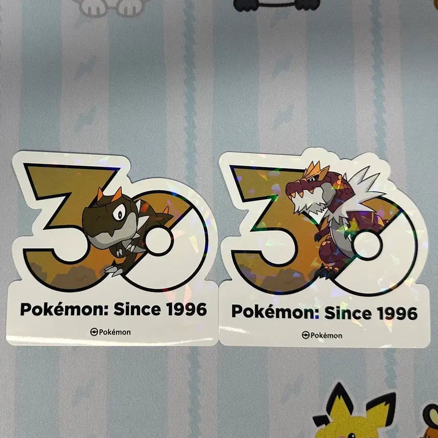 [BUNJANG] Pokemon 30th Anniversary Logo Sticker - Tirtouga, Carracosta / [포켓몬 30주년 기념 로고 스티커] 티고라스, 견고라스