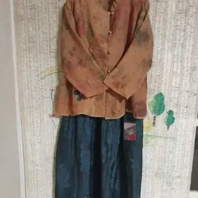 [BUNJANG] Natural Dyed Jacket and Skirt Set (Plus Size) / 천연염색 자켓 스커트 세트 빅사이즈